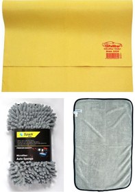 Resim Polikur 3224 Güderi Oto Kurulama Bezi & Spark 7040 Yıkama Süngeri & Spark 2315 Havlu Bez 3'lü Set 