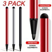 Resim 3 adet 2'li 1'li Telefon Dokunmatik Ekran Stilus Kalemi, Çift Fonksiyonlu Stilus/Styli Kalemi Apple iPhone 16 15 14 13 12 11 Pro Max X Samsung S25 S24 S23 5G Plus Tabletler için, iPad Air Pro Mini Tab GPS PDA için 