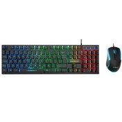 Resim Everest KM-198 Luminax Rainbow Işıklı Türkçe Q USB Kablolu Gaming Klavye Mouse Set 