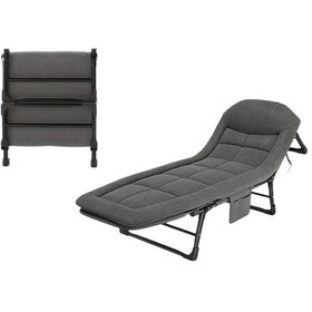 Resim Sunup Sn-24922 Taşınabilir Ayarlanabilir 5 Kademe Sünger Kamp Yatak Şezlong Koyu Gri 