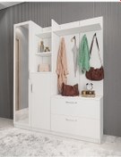Resim Çizgi Portmanto Vestiyer Beyaz-140 cm 