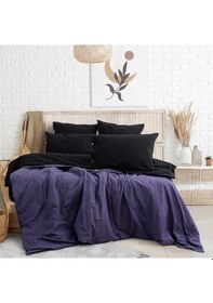 Resim Tek Kişilik %100 Pamuk Ranforce Nevresim Takımı 160x220 Cm Gri Lastiksiz Çarşaflı Gri 