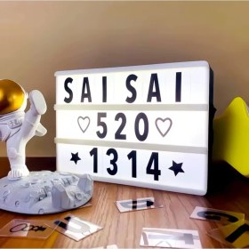Resim A6 LED Message Light Box 96 Karakter Dekoratif LED Işıklı Mesaj Panosu, Sinematik Mesaj Panosu, Masaüstü ve Duvara Montaj 