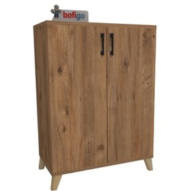 Resim 4 Raflı Ayakkabılık Çok Amaçlı Dolap Ayakkabı Dolabı Çam Atlantik Çam 