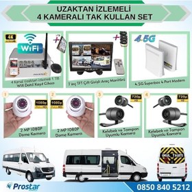 Resim Uzaktan İzlemeli 4 Kameralı Wifi 4g 1 Tb Harddisk 7 İnç Ekranlı 