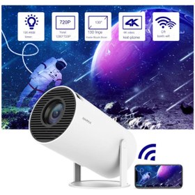 Resim Baby Turco HY300 StarGazer Android Projeksiyon Cihazı 720P 120ANSI WiFi Bluetooth Taşınabilir Sinema Projektörü 