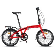 Resim Kron Fd 750 - 20 Mtb - 7 Vites - V.b. (Papuç Fren) - Kırmızı-Siyah (Çelik Bagaj/pvc Çamurluk) 