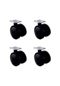 Resim Büyük Plastik Tablalı Teker - 50mm Hks126 - 4 Adet Abanoz 