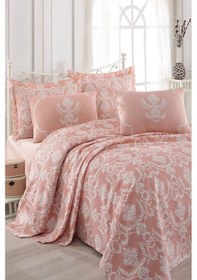 Resim Enlora Home Baskılı Pike Takımı Çift Kişilik Pure Pudra 