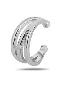Resim Gümüş Rodyumlu Sade Ear Cuff Kıkırdak Küpe 