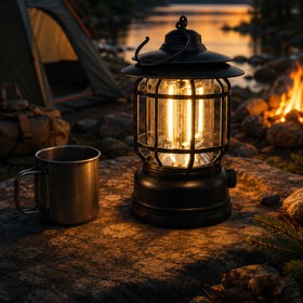 Resim EFSANE KAMP - Nostaljik Led Lamba - Kamp Lambası - Pilli 