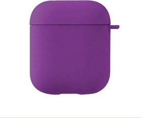 Resim Silikon AirPods Kılıf, 1. ve 2. Nesil AirPods için Uyumlu, Mor Renk Koruyucu Kapak 