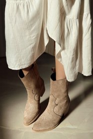 Resim POLKA STORE Shirley Nakışlı Western Kadın Kovboy Çizme Bot 