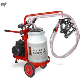 Resim Melasty Ecomini Last Point İkili Koyun Süt Sağma Makinesi Alüminyum Güğüm-kauçuk Memelik Kuru Pompa -3186 