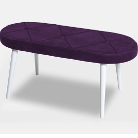 Resim MyMassa Bench Jerika Kumaş Beyaz Ayak 