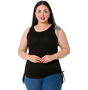 Resim Büyük Beden Kalın Askılı Yanları Tünelli Viskon Siyah Body-siyah Siyah 