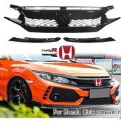 Resim Honda Civic Fc5 Typer Ön Panjur ve Far Kaşları Siyah 