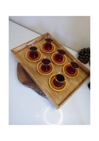Resim Doğal Ahşap Eskitme Dekoratif Kahve, Çay, Söz, Nişan, Sunum , Servis Tepsisi Eskitme Kahve 