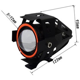 Resim Motosiklet Sis Farı Cree U7 Led Angel Mercekli Kafesli 1 Adet Kırmızı Diğer 