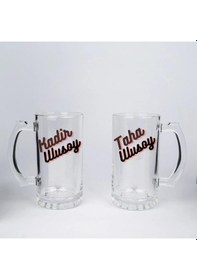 Resim Kişiye Özel Tasarımlı 2 Li Bira Bardağı Saydam 