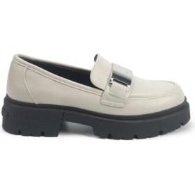 Resim Nine West Kadın Loafer Trebo 5pr Kırık Beyaz Suni Deri Düz Tabanlı Şık Ayakkabı 