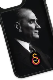Resim Galatasaray Büyük Atatürk Cam Telefon Kılıfı - iPhone 13 Pro 