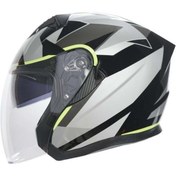 Resim Gear5 RHKC 528 Çenesiz Vizörlü Yazlık Kask Siyah/Gri/Neon Sarı 