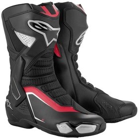 Resim Alpinestars Smx-6 V3 Korumalı Motosiklet Botu Siyah Gümüş Kırmızı 