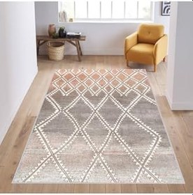 Resim Rovigo Dijital Baskı Yıkanabilir Kaymaz Taban Salon Halısı RVG1179, Pembe, 80 x 200 