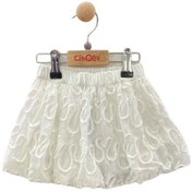 Resim Kız Bebek Desenli Şifon Etek-13882 Beyaz 