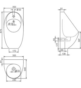 Resim Turkuaz Seramik Cerastyle Code Fotoselli Pisuar 