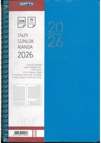 Resim Gıpta 2026 Ajanda Günlük Spiralli 17x24 407 Mavi hafta sonları birleşik 