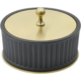 Resim Setüstü Linealux Makyaj Kutusu 7670 - Küçük / PVD Gold Siyah Cam 