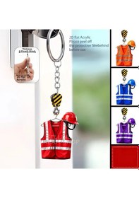 Resim Hightower 4 Adet 2d İşçi Yeleği Anahtarlık - İnşaatçılar İçin Yelek Şeklinde Aksesuar 