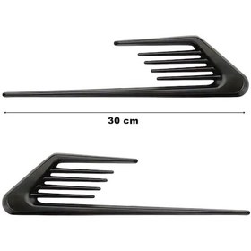 Resim Araç Ventil Çamurluk Üstü Izgara Süsü Çamurluk Ventili 30 Cm 2 Parça Bantlı Siyah Yapıştırma 