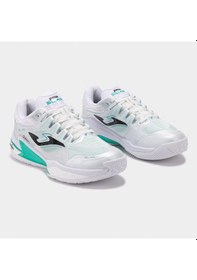 Resim Joma Slam Erkek Petrol Yeşili Toprak - Sert Kort Tenis & Padel Ayakkabısı Tslamw2402om Beyaz 