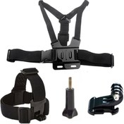 Resim Gplus St004 Gopro Hero 10 Eken H9r Sjcam Sj4000 Aksiyon Kamera Kafa Bandı Göğüs Kemeri 4 Parça Set 