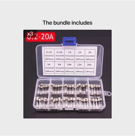 Resim Globalbloom 100 Parça Hızlı Cam Tüp Sigorta Kiti 0 2a 20a 5x20mm 6x30mm Çeşitli 