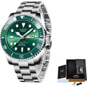 Resim Hanyang Lıge 2021 Yeni Erkek Izle Üst Marka Moda Su Geçirmez Saatler Erkekler Için Lüks Spor Kuvars Kol Saati Rahat Dalgıç Saat Erkek + Kutu (Yurt Dışından) 