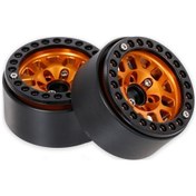 Resim Besthome1 1/10 Rc Kardaşlık Araçları İçin Çinko Alaşımlı Metal Jant, 55mm, Siyah/altın, 2 Adet, Hex Vida Seti 