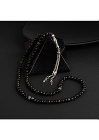 Resim Sertifikalı Gold Obsiyen Doğal Taş Tesbih 99luk 6mm 