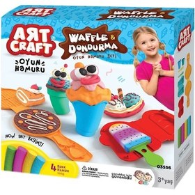 Resim Waffle & Dondurma Hamur Seti 200 Gr. - Oyun Hamuru Seti - Hamur Setleri - Hamur Kalıpları Çok Renkli 