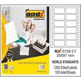 Resim Ekstrafix Sürekli Form Etiket (FİX5728) 35 x 97MM 