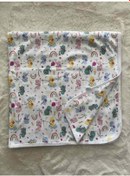 Resim Renkli Fil Desenli Battaniye Ekru 