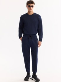 Resim Avva Erkek Lacivert Beli Lastikli Bağcıklı Bi-Stretch Regular Fit Eşofman Altı B003400 