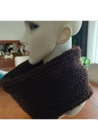 Resim Kahverengi El Yapımı Unisex Boyunluk Koyu Kahverengi 