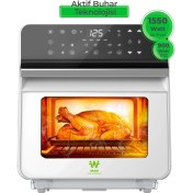 Resim 10.5l Buharlı Airfryer, Sağlıklı ve Modern Beyaz Tasarım, Pratik Pişirme Cihazı 