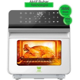 Resim 10.5l Buharlı Airfryer, Sağlıklı ve Modern Beyaz Tasarım, Pratik Pişirme Cihazı 