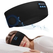 Resim Bir Kablosuz Uyku Müziği Göz Maskesi, Rahat ve Nefes Alabilen, Uyumlu Cilt, Ultra-İnce 3D Hoparlörlerle, Açık Hava Sporları - Fitness - Yoga - Futbol - Basketbol için Çok Yönlü 