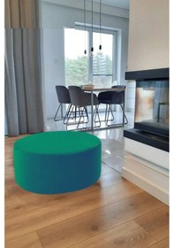 Resim Most Ekol Yuvarlak Sandıklı Orta Sehpa 15 Yeşil Kadife Kumaş Evi 